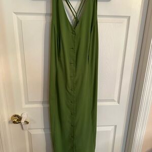 Studio C Green Button-Down Midi Dress
